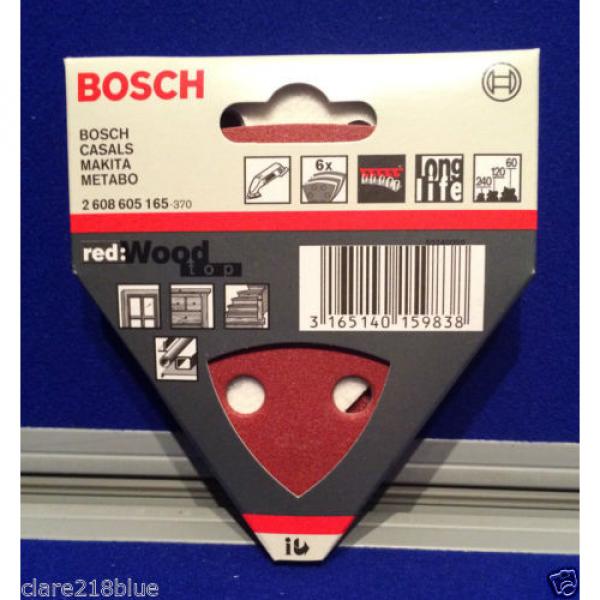 NEW Bosch Sanding Sheets x 6 Red Wood 60 120 240 grit Triangle 2608605165 #1 image