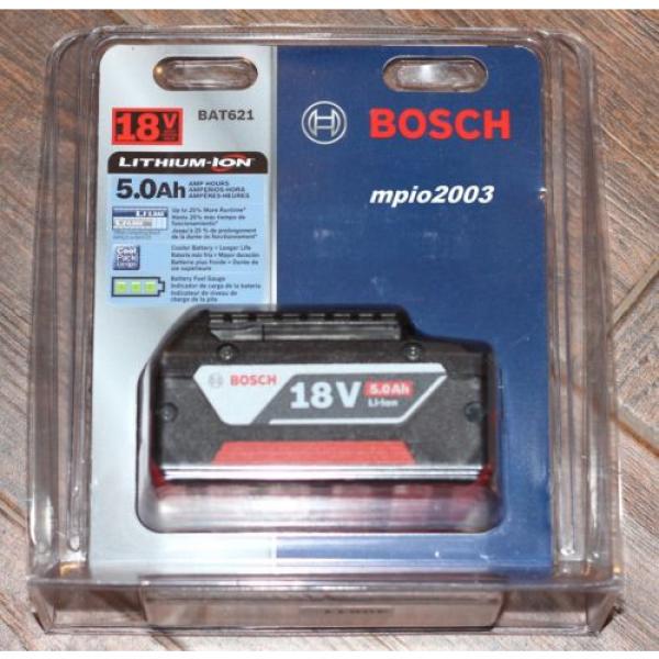 NEW Bosch 18 Volt BAT621 FatPack Battery 18V Li-Ion 5.0Ah W/Fuel Gauge #1 image