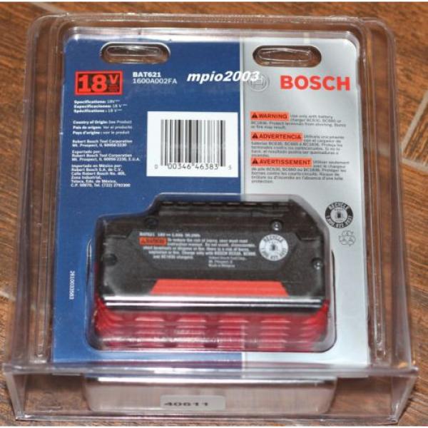 NEW Bosch 18 Volt BAT621 FatPack Battery 18V Li-Ion 5.0Ah W/Fuel Gauge #2 image