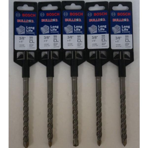 5 Piece Bosch HC2061 Bulldog 3/8&#034; x 6&#034; SDS-plus Carbide Rotary Hammer Drill Bit #1 image