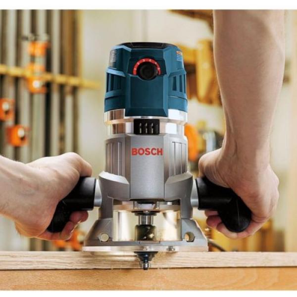 BOSCH Corded Electronic Fixed Base Router Kit NEW Excellent Woodworking Routing #1 image