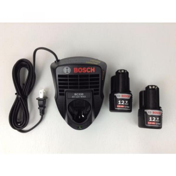 Bosch 12 Volt BC330 Battery Charger &amp; BAT414 Lithium-Ion 2.0 Ah Battery (2 pack) #3 image