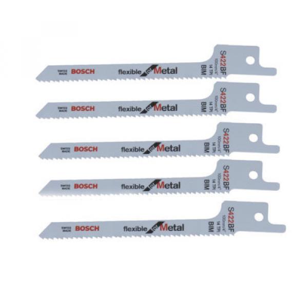 Bosch 5pcs 4&#034; Sabre Saw Blades S422BF 2608656253 Flexible for Metal Cutting #1 image