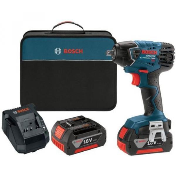 Bosch 18-Volt 3/8 inch Impact Wrench with (2) Fat Pack Battery 4.0Ah 18V NEW #2 image
