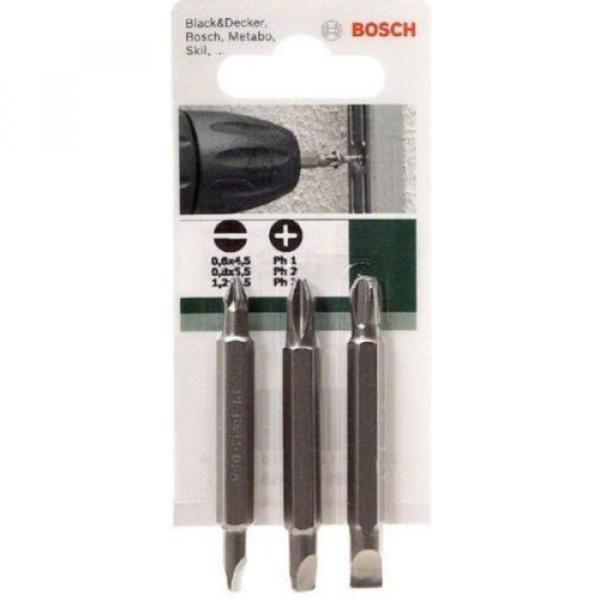 Bosch 2609255959 Double Ended 60mm Screwdriver Bit Set With Standard Quality (3 #1 image