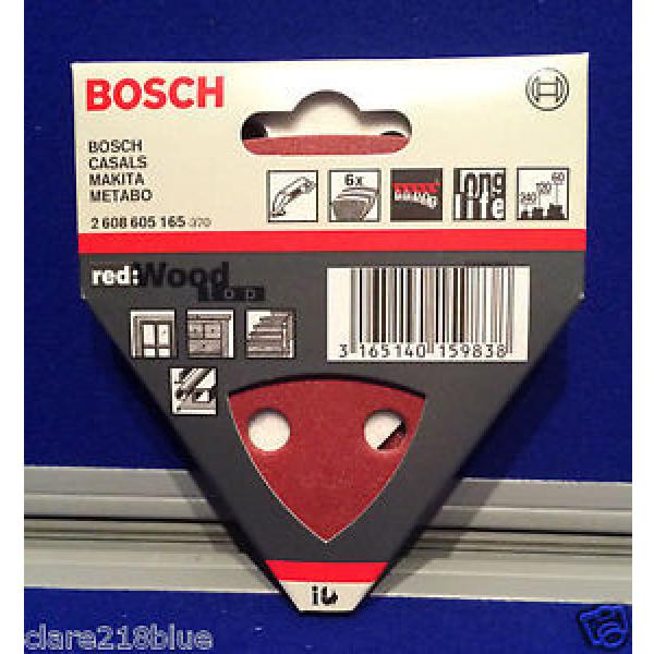 Bosch Hojas Lijadoras x 6 Rojo Madera 60 120 240 grano Triángulo 2608605165 #1 image