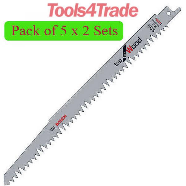 Bosch S1531L Sabre Saw 10 Blades For Wood Sharp &amp; Fast Cut 2608650676 #1 image