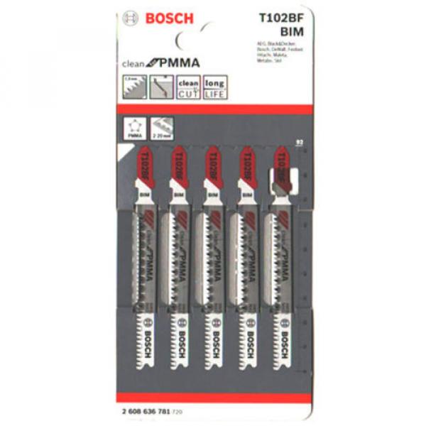 Bosch 5pcs BIM 92mm Jigsaw Blade T102BF Clean for PMMA Cutting #1 image