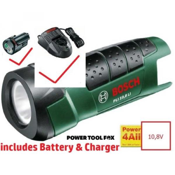 Bosch PLi 10,8 Li TORCH BARE TOOL c/w Battery &amp; Charger 06039A1000 3165140730600 #1 image