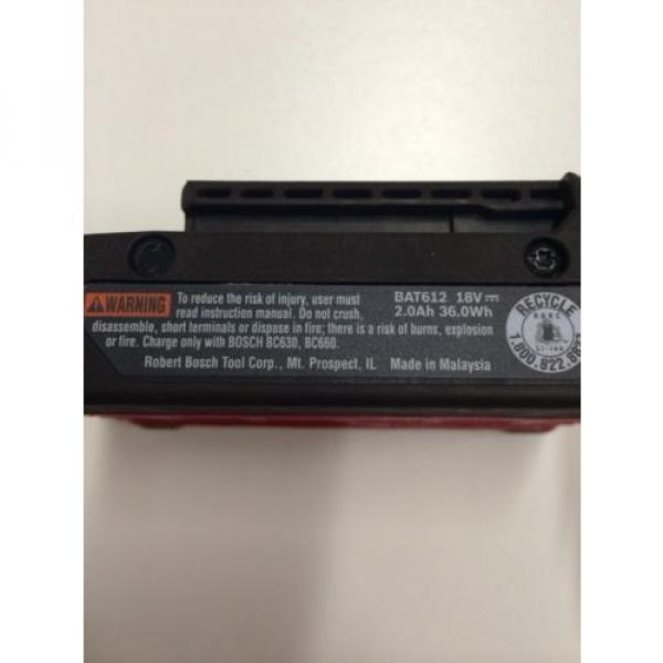 New 2 (two) Pack Bosch BAT612 18V 18 Volt Li-Ion Newest 2.0Ah Battery SlimPack #5 image