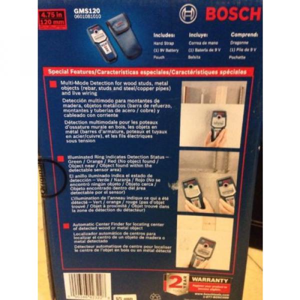 BOSCH GMS120 Wall Scanner Wood Detection Metal Detection NEW #2 image