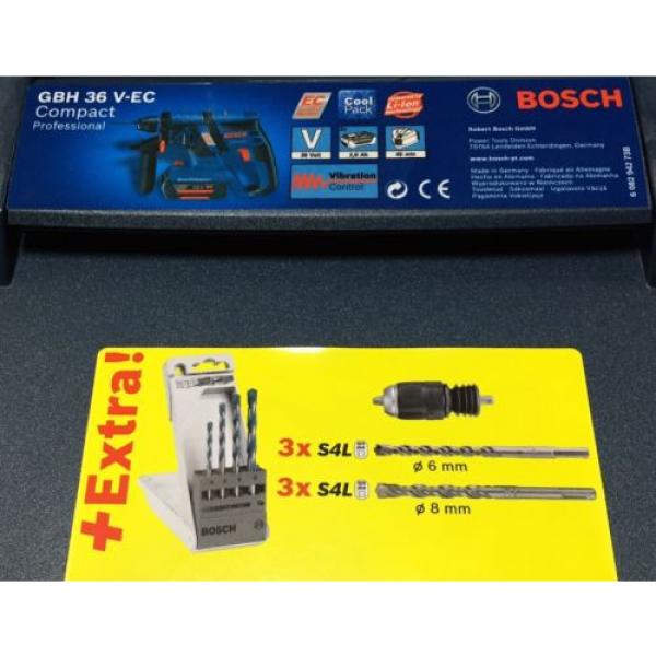 Tassellatore Bosch GBH 36 V-EC 2 batterie + accessori in l-box + mandrino + punt #1 image