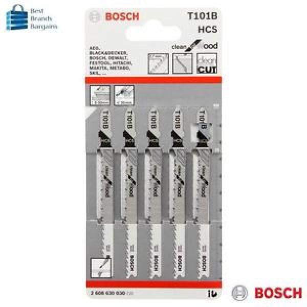BOSCH Clean for Wood T101B HCS JIGSAW BLADES 5 PACK 2608630030 #1 image