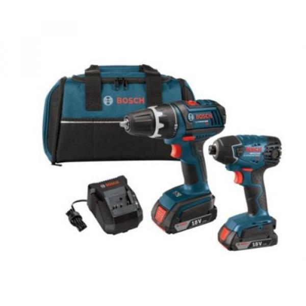 2-Tool 18-Volt Lithium-Ion Cordless Combo Kit Slim Battery Drill Impact Driver #1 image