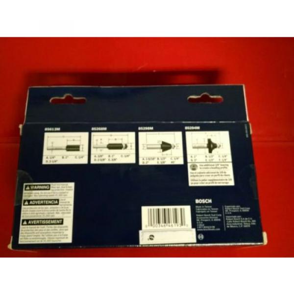 Bosch 4 piece Professional 1/4&#034; Router Bit Set RBS004 Brand New in Box #2 image