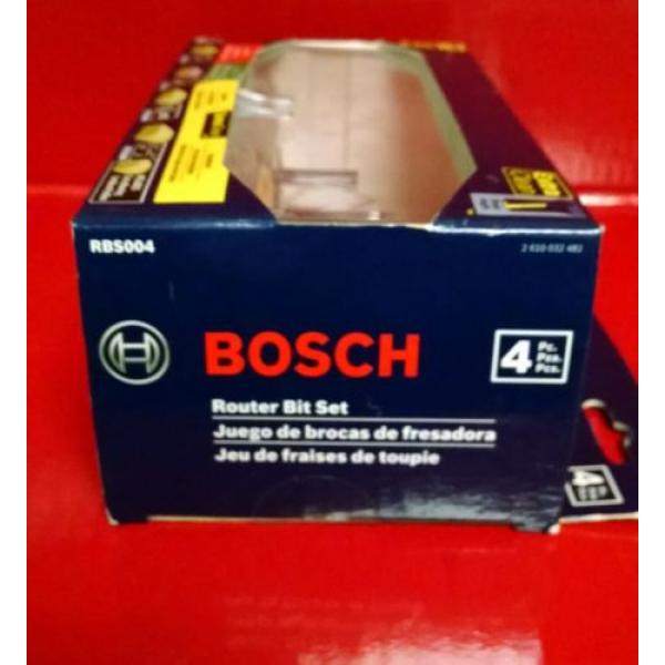 Bosch 4 piece Professional 1/4&#034; Router Bit Set RBS004 Brand New in Box #3 image