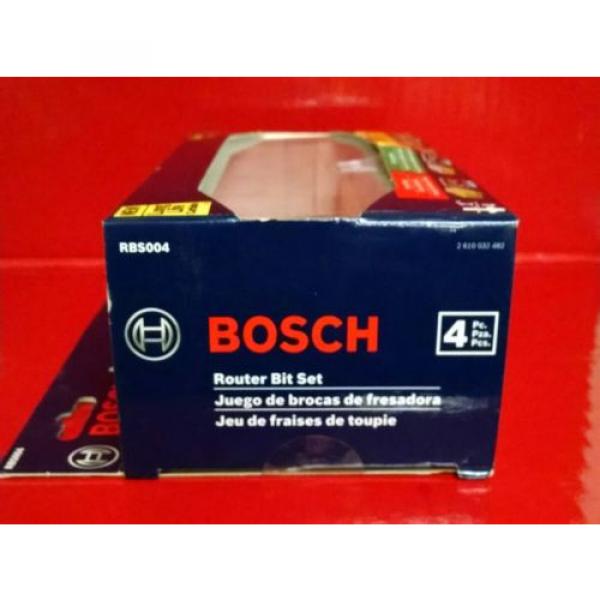Bosch 4 piece Professional 1/4&#034; Router Bit Set RBS004 Brand New in Box #4 image