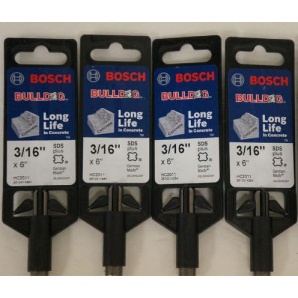 4 Piece Bosch HC2011 Bulldog 3/16&#034; x 6&#034; SDS-Plus Carbide Rotary Hammer Drill Bit #2 image