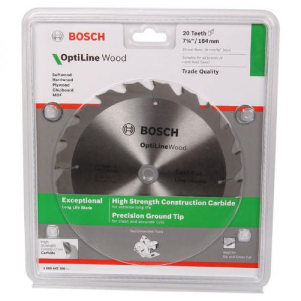 Bosch Optiline Wood Circular Saw Blade 184mm / 7 1/4&#034; 20T 20mm Bore 16mm Bush #1 image