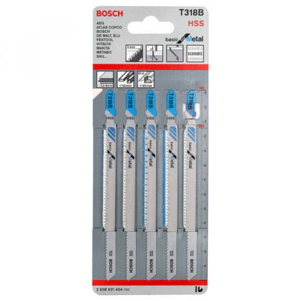 Bosch 5pcs HSS 132mm Jigsaw Blade T318B 14TPI Basic for Metal Cutting #1 image