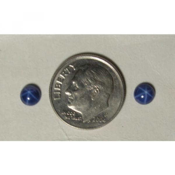 VINTAGE LINDE LINDY PETITE 5MM RD CF BLUE STAR SAPPHIRE CREATED EAR PND CHN  SS #4 image