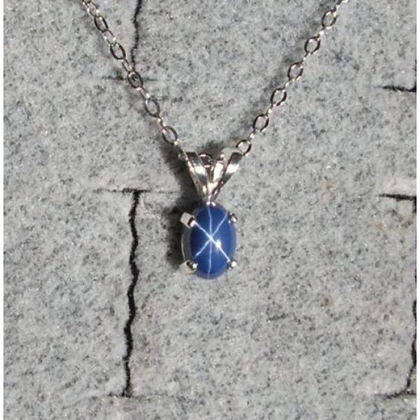 LINDE LINDY CORNFLR BLUE STAR SAPPHIRE CREATED 925 STERLING SILVER PENDANT CHAIN #1 image