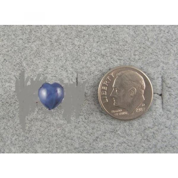 LINDE LINDY CF BLUE STAR SAPPHIRE CREATED HEART EARRINGS 2ND .925 S/S #2 image