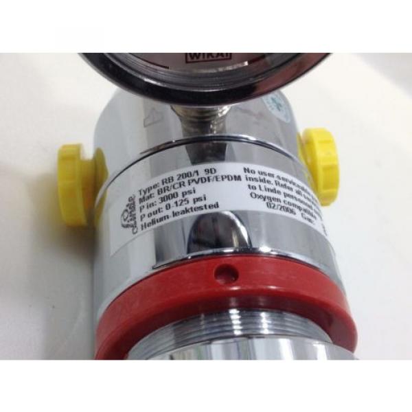 LINDE Gas regulator type RB 200/1 9D single stage 0-125 psi Oxygen compatable #1 #4 image