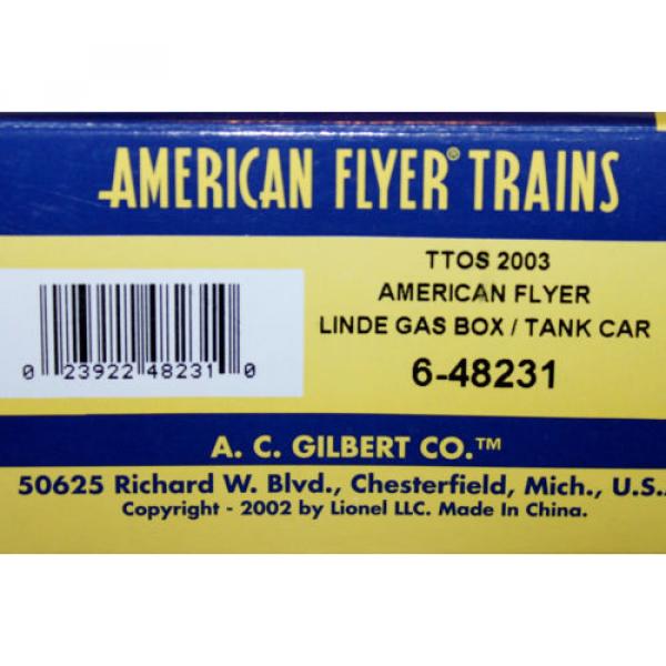 American Flyer No. 48231 Linde Gas Box/Tank Car: 2003 TTOS Denver: Original Box! #8 image