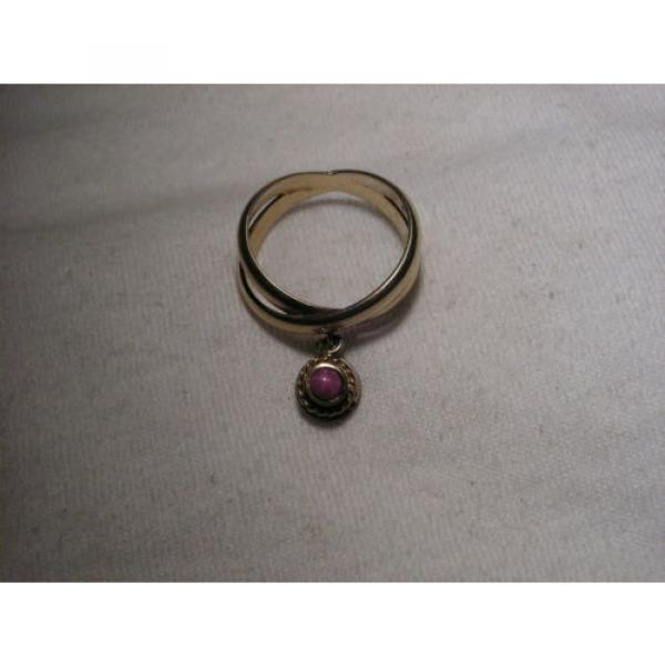 ...Gold Vermeil Sterling Silver,Linde/Lindy Ruby Star Sapphire Dangle Charm Ring #1 image