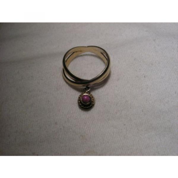 ...Gold Vermeil Sterling Silver,Linde/Lindy Ruby Star Sapphire Dangle Charm Ring #2 image
