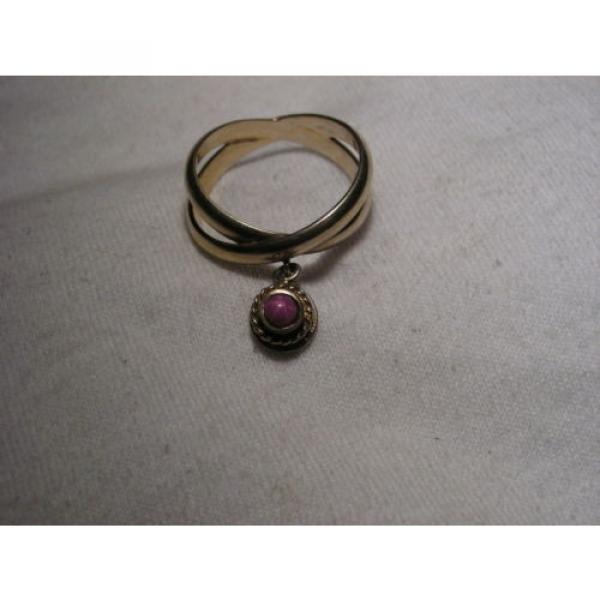 ...Gold Vermeil Sterling Silver,Linde/Lindy Ruby Star Sapphire Dangle Charm Ring #8 image