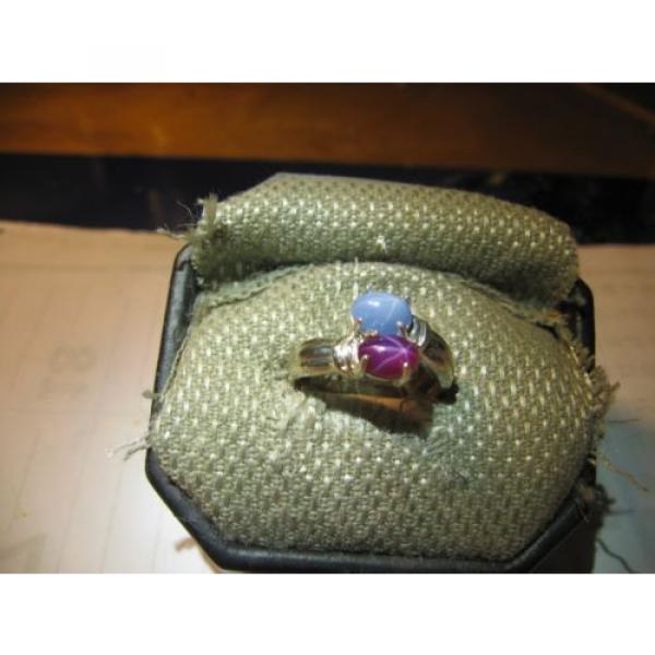 GEMINI AZURE/PURPLE LINDE STAR SAPPHIRE RING .925 STERLING SILV. SIZE 8.5 &amp; MORE #5 image