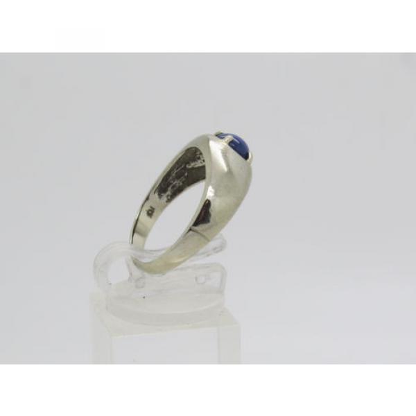 Solid 10k White Gold Oval Blue Sapphire Lindi Lindy Linde Star Ring Size 8.75 #3 image