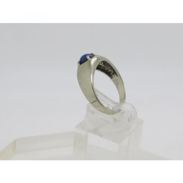 Solid 10k White Gold Oval Blue Sapphire Lindi Lindy Linde Star Ring Size 8.75 #4 image