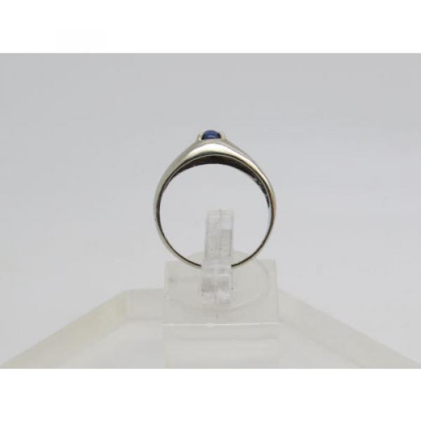 Solid 10k White Gold Oval Blue Sapphire Lindi Lindy Linde Star Ring Size 8.75 #5 image