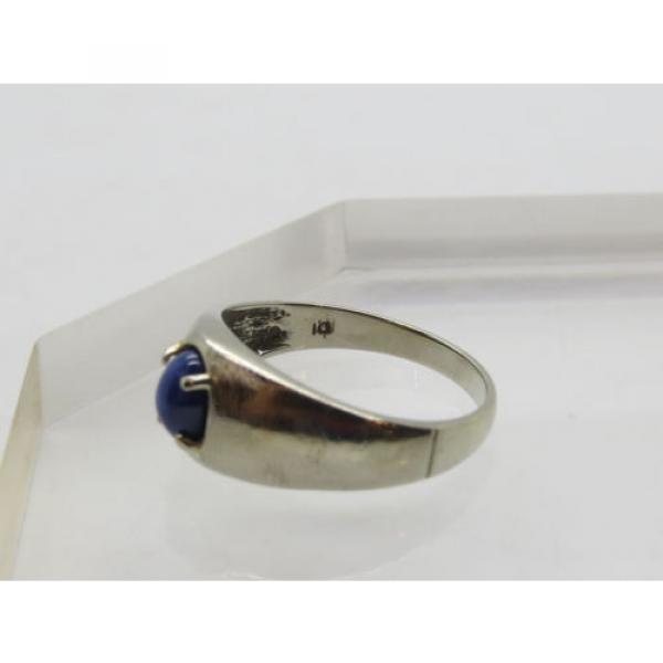Solid 10k White Gold Oval Blue Sapphire Lindi Lindy Linde Star Ring Size 8.75 #6 image