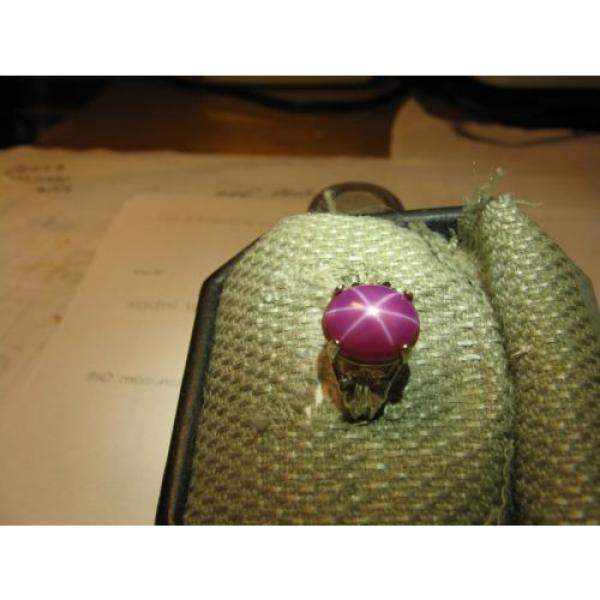 11X9MM RED LINDE STAR SAPPHIRE RING 925 STERLING SILVER SIZE 4.5 #5 image