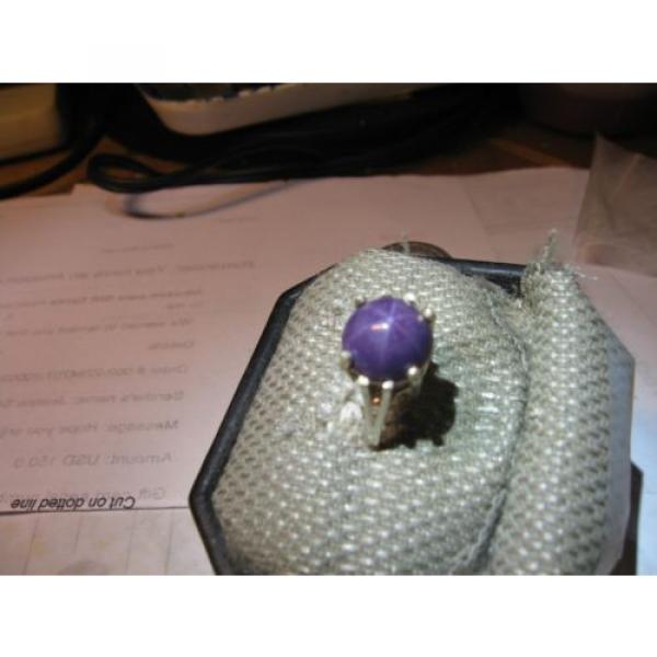 12MM PLUM LINDE STAR SAPPHIRE RING 925 STERLING SILVER SIZE 6.75 #3 image