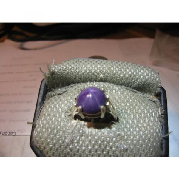 12MM PLUM LINDE STAR SAPPHIRE RING 925 STERLING SILVER SIZE 6.75 #4 image