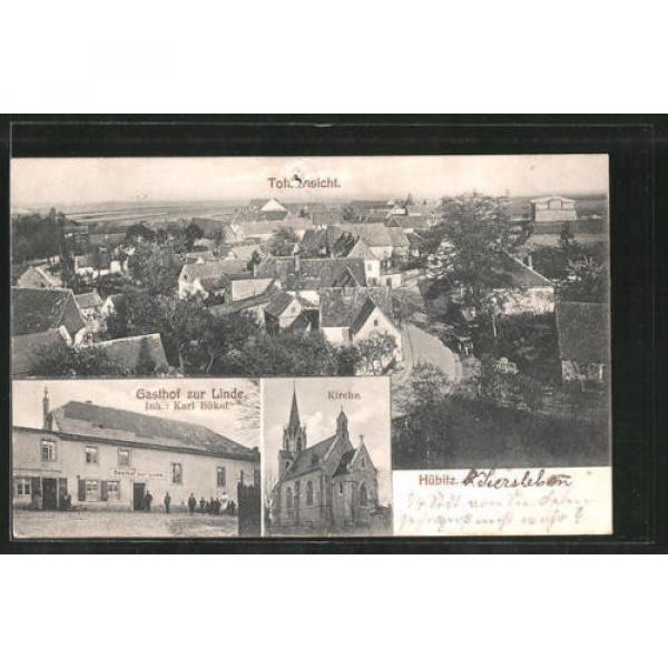 alte AK Hübitz, Gasthof zur Linde, Kirche, Ortsansicht 1910 #1 image