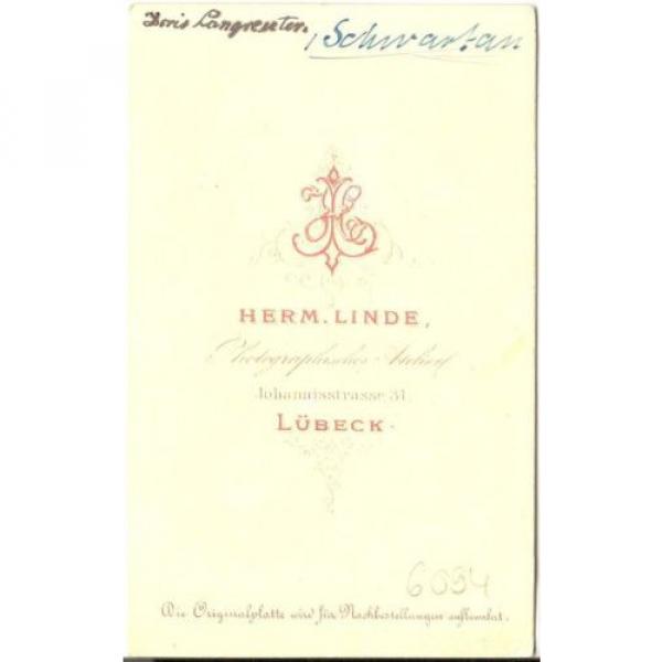 Herm. Linde CDV photo Feine Dame / benannt - Lübeck / Schwartau 1870er #2 image