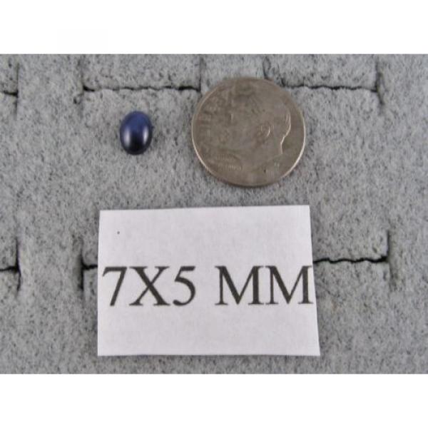 7X5MM MODERN PROD LINDE LINDY BLUE STAR SAPPHIRE CREATED 2ND RD PLT .925 SS RING #2 image