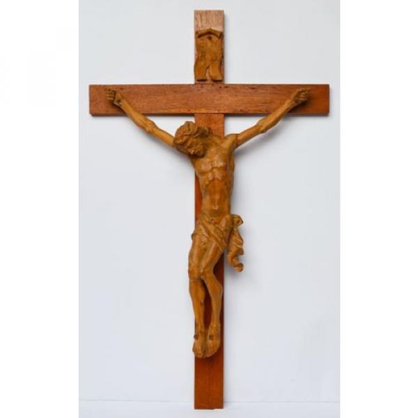 Großes Kruzifix Christuskreuz Holz Kreuz Eiche Korpus Linde geschnitzt 83 x 50cm #1 image