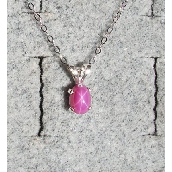 VINTAGE LINDE LINDY PINK STAR RUBY CREATED SAPPHIRE SET EAR PENDNT CHAIN .925 SS #4 image