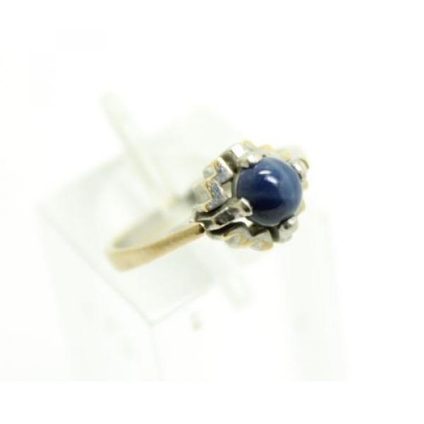 Fun 1940s-50s Art Deco Linde Star Sapphire 14K Yellow &amp; White Gold Ladies Ring #4 image