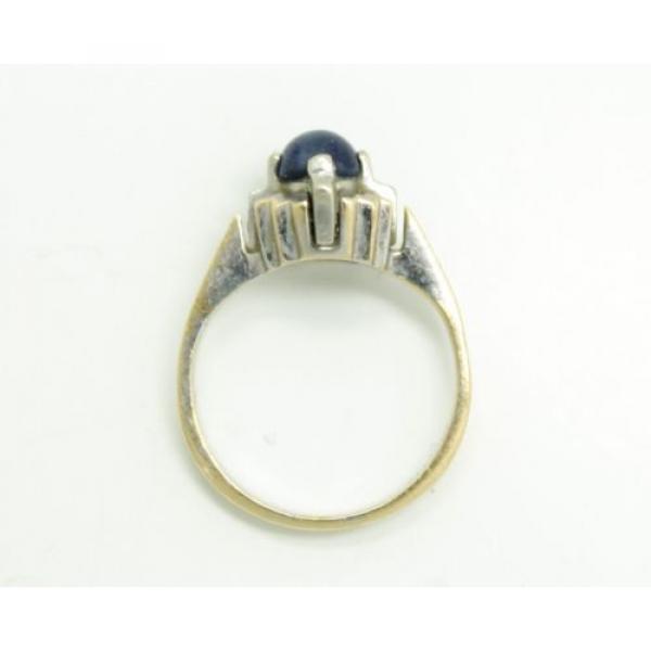 Fun 1940s-50s Art Deco Linde Star Sapphire 14K Yellow &amp; White Gold Ladies Ring #6 image