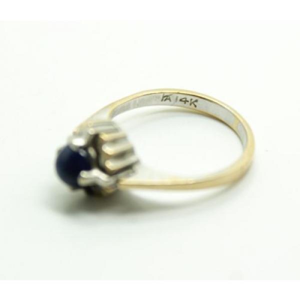 Fun 1940s-50s Art Deco Linde Star Sapphire 14K Yellow &amp; White Gold Ladies Ring #7 image