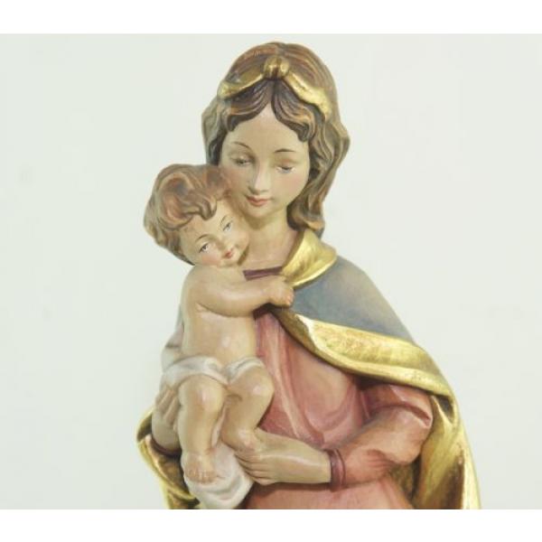 Sculpture Wood Linde Mary Madonna Mother Of God Jesus Child Height:38cm #2 image
