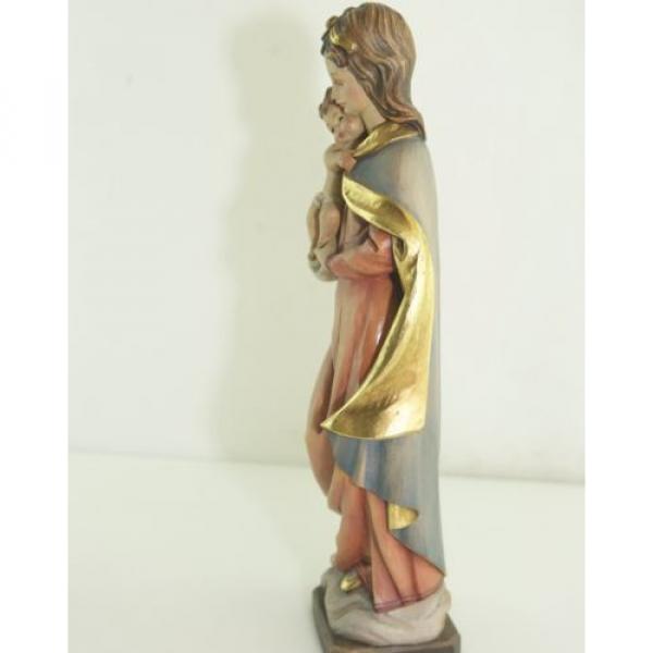 Sculpture Wood Linde Mary Madonna Mother Of God Jesus Child Height:38cm #3 image
